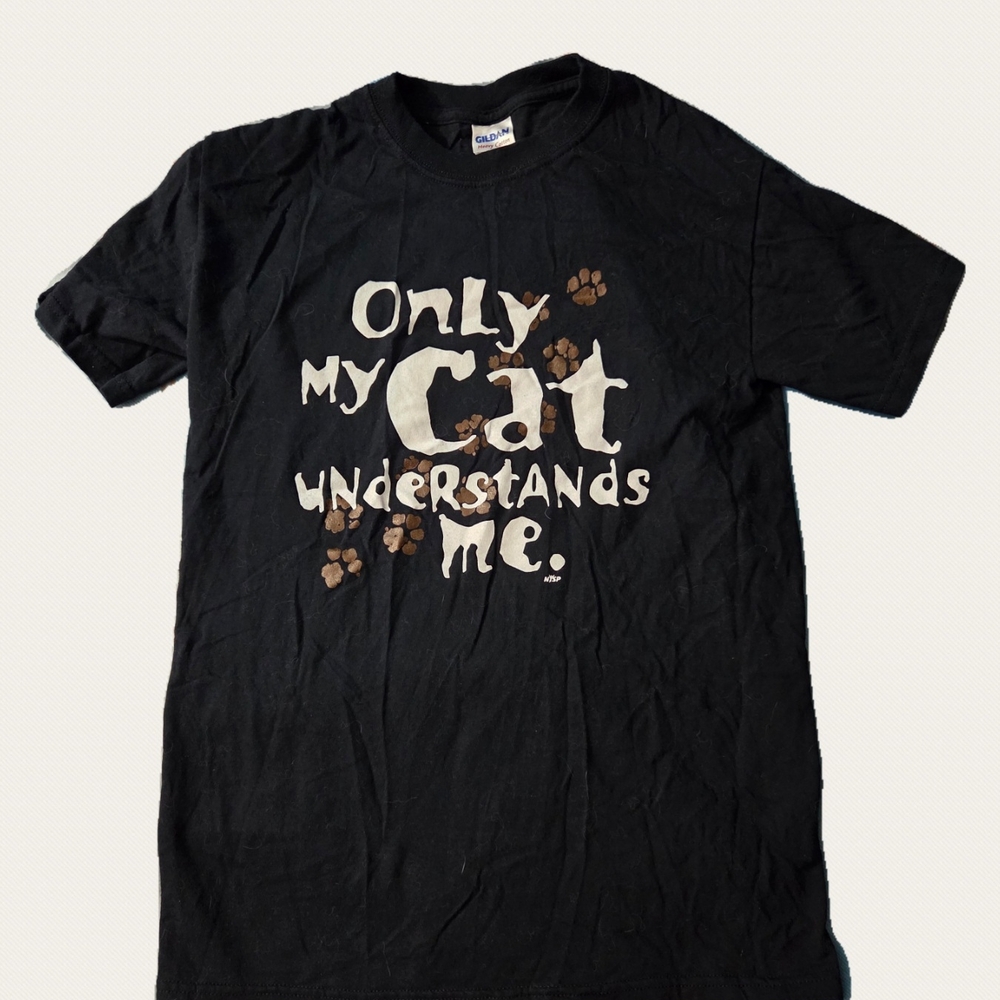 Unisex Only My Cat Understands Me Black T-Shirt